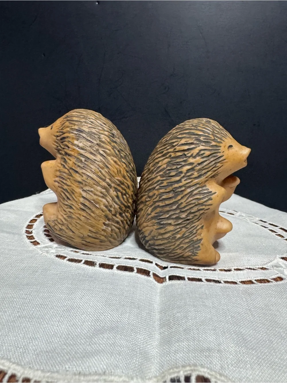 Ceramic hedgehog salt and pepper shakers